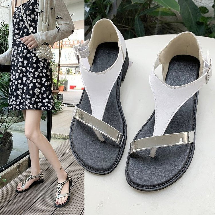 Women's sandals with buckle plus size women